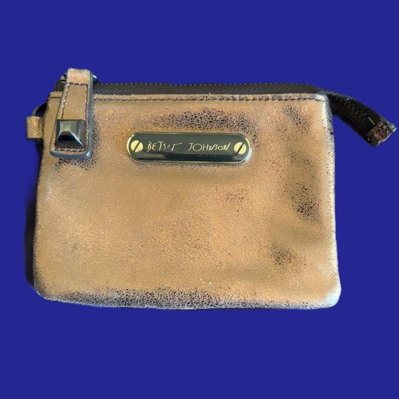 Betsey Johnson Copper Metallic Card Holder Wallet & Ombre' Animal Print Interior - Picture 7 of 12
